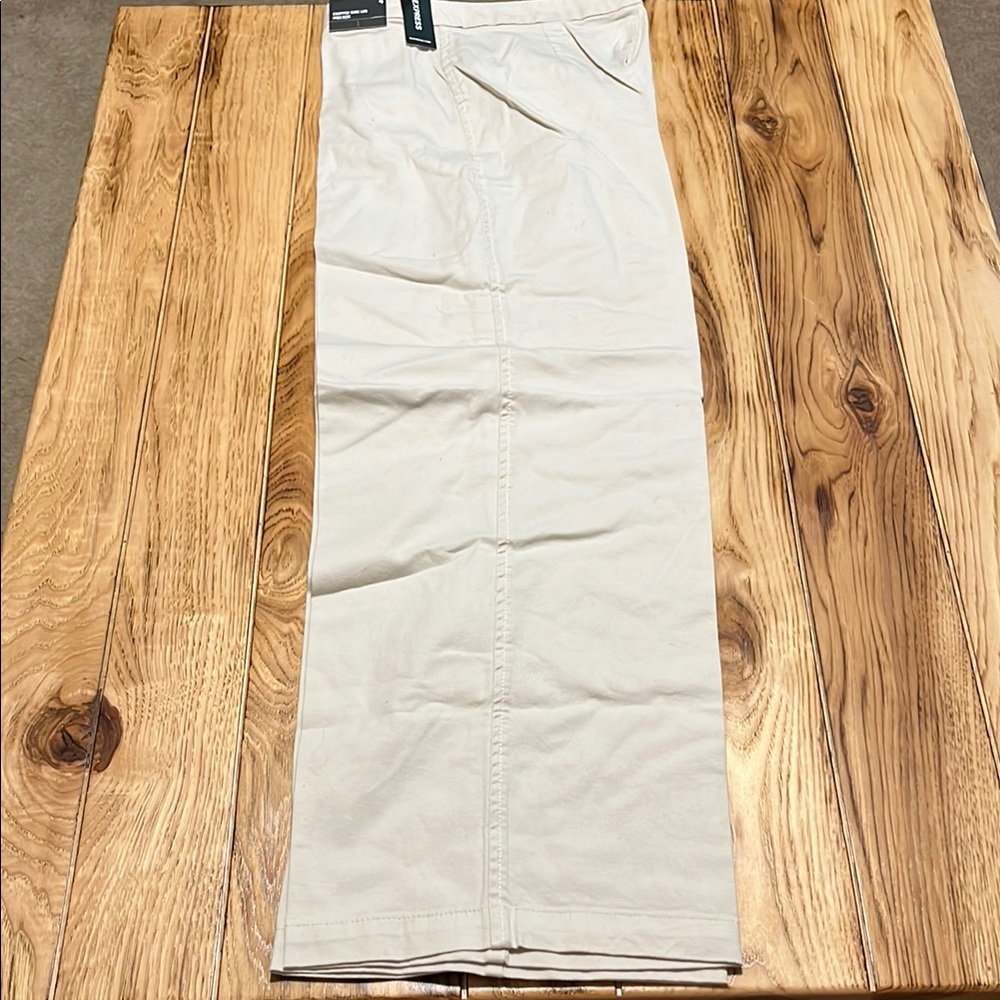 Express Wide Leg Pants in Light Beige